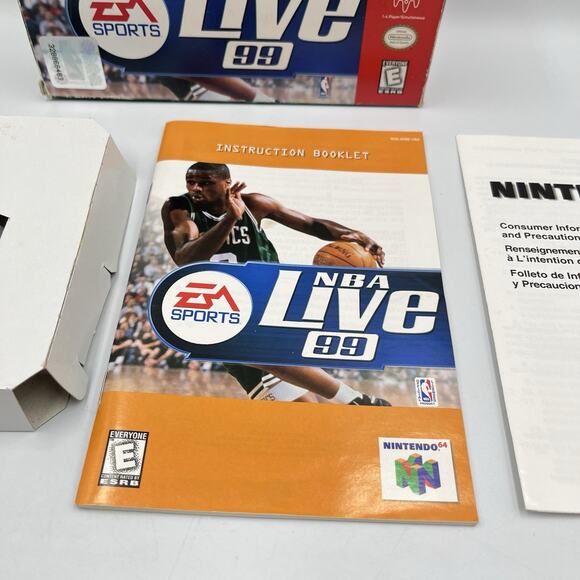 NBA Live 99 N64 Nintendo 64 Complete CIB Very Good Condition w/ Poster! NICE! - Picture 7 of 16
